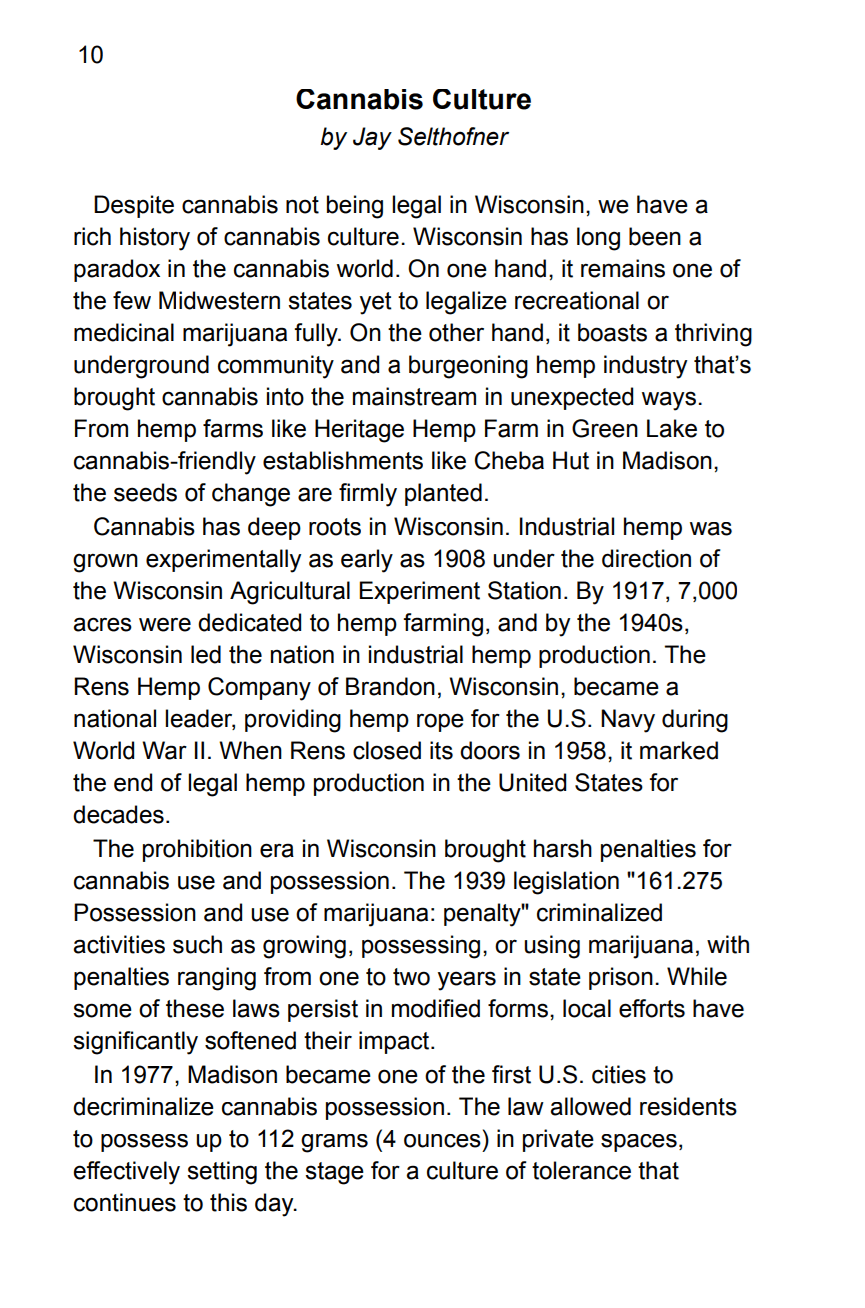 the stoner's travel guide to wisconsin