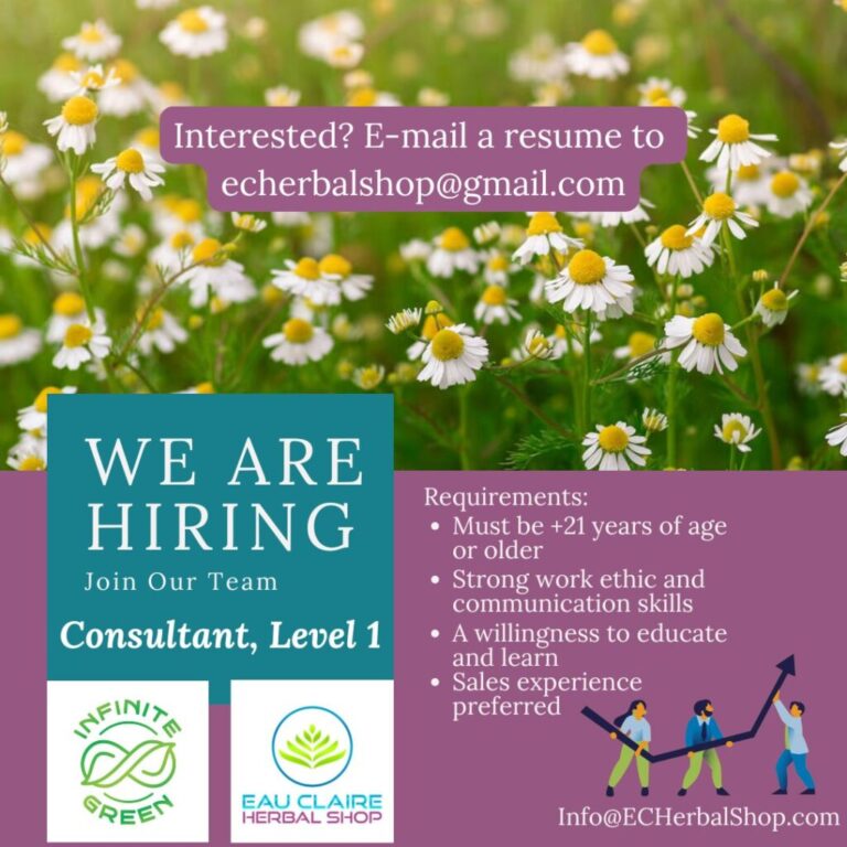 eau clare herbal shop job posting 768x768